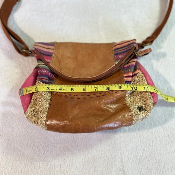The Sak Deena Leather Boho Crossbody Fold Over Zip Bag - Picture 13 of 15